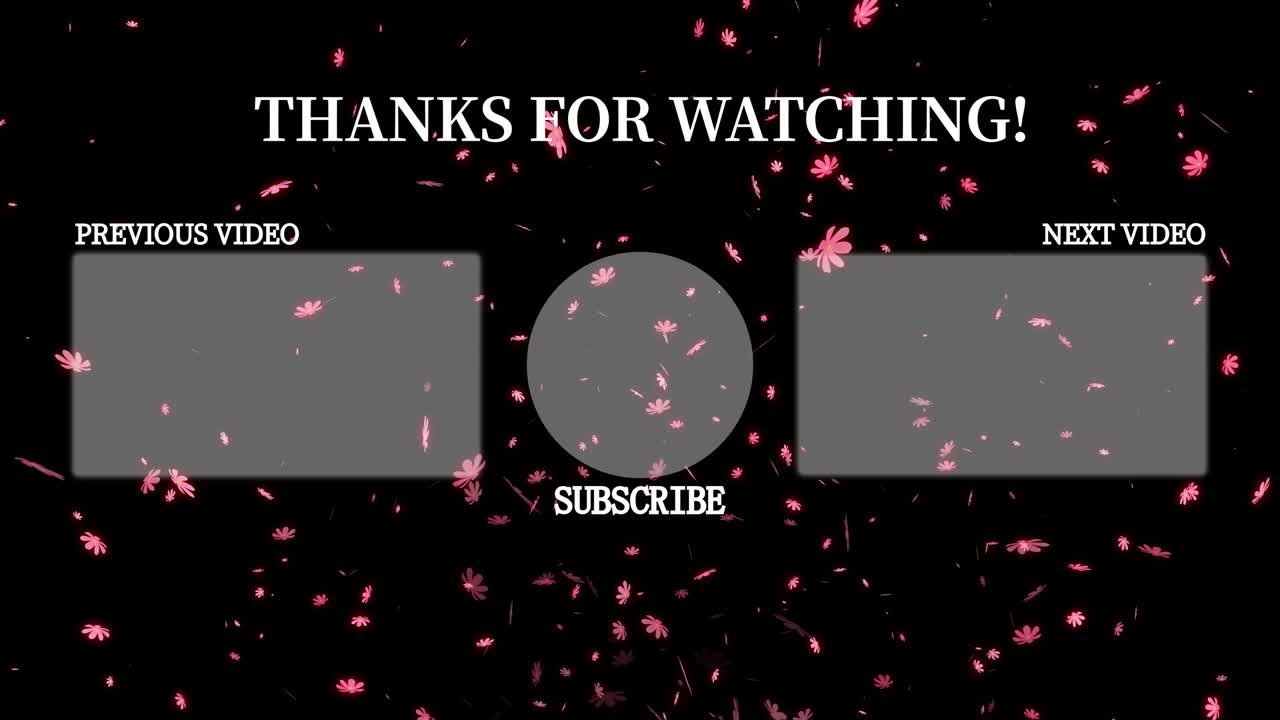 코스모스 꽃 입자 엔드 카드 엔딩 스크린 모션 그래픽