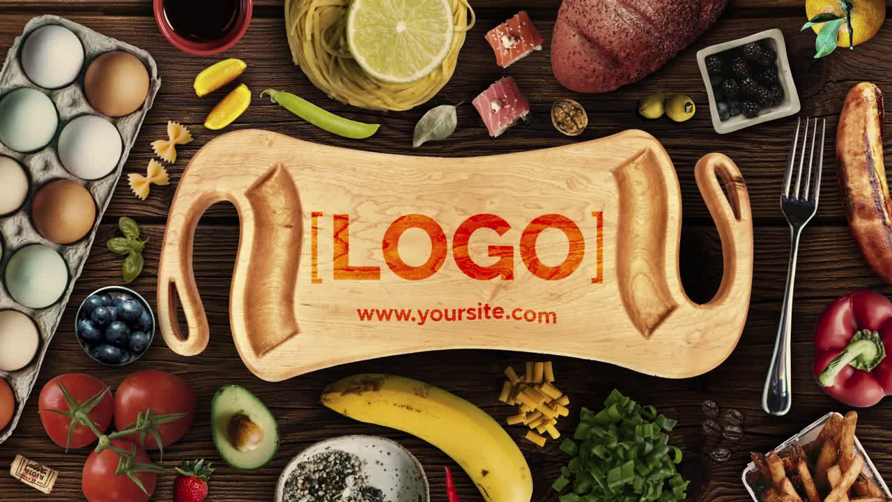 Food Ingredients on a Wooden Cutting Board