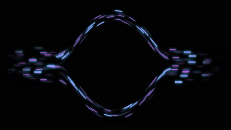 animation of glowing light trails of data transfer moving on black background
