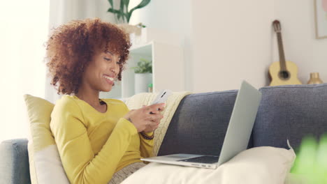 Cheerful-female-chatting-to-her-friends-on-social