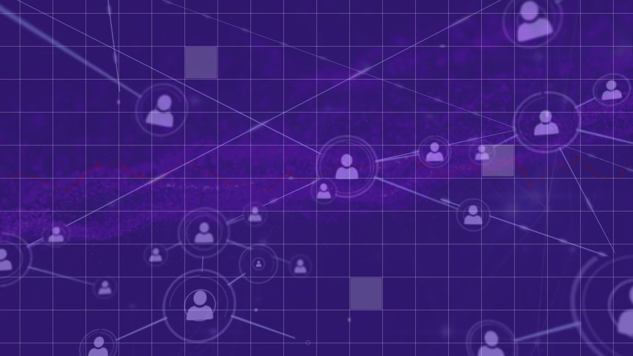 Animation of network of connections over shapes