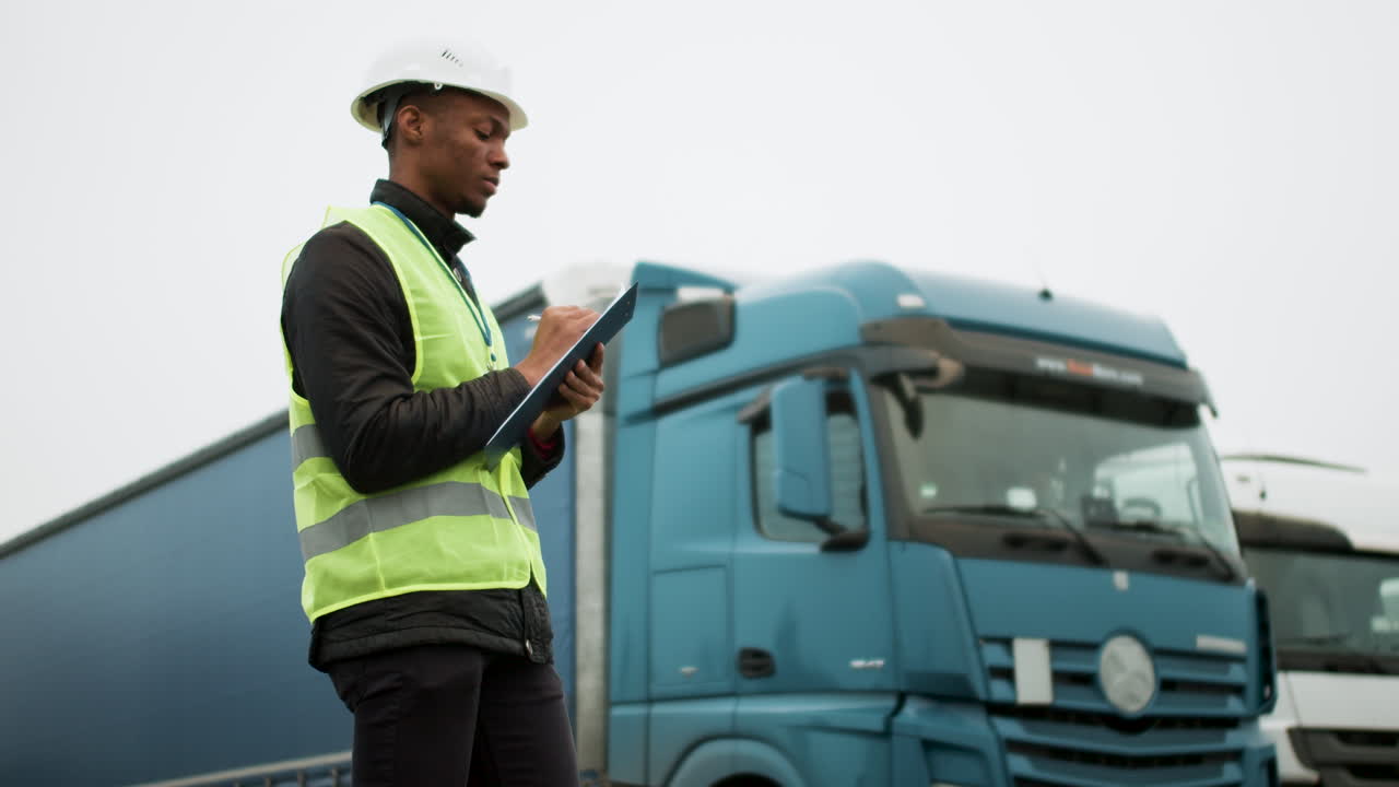 Worker writing on clipboard