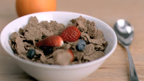 fruit being poured in super slow motion