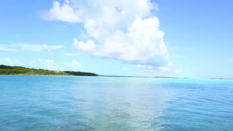 this is a static shot of the ocean and some shoreline on exuma in the bahamas