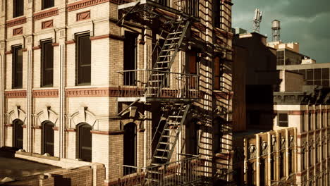 old brick building with fire escape