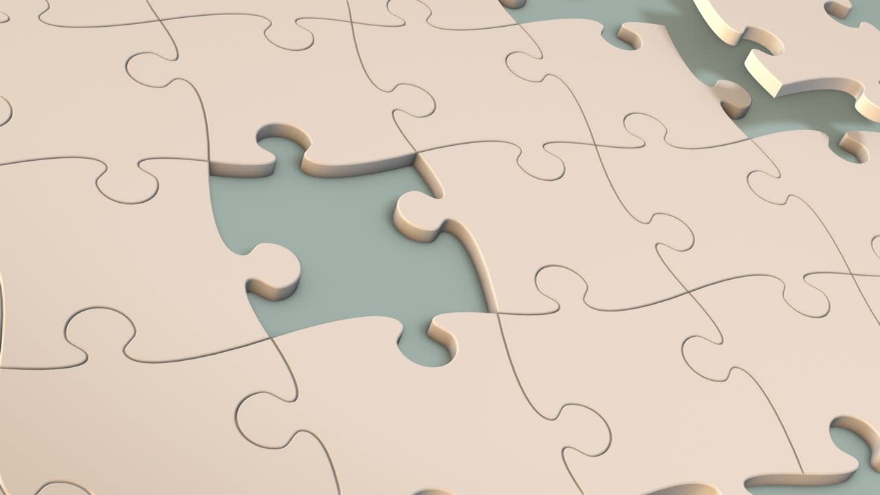 jigsaw puzzle, concept of solution, team work or leader