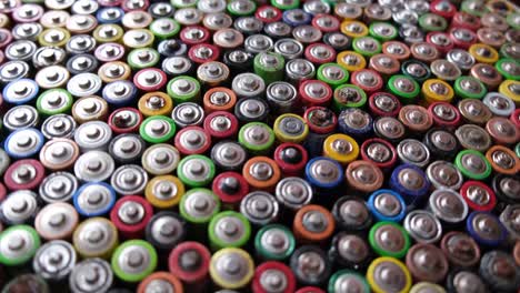 used rechargeable batteries of various formats selective focus hazardous garbage concept used rechargeable batteries of various formats selective focus hazardous garbage concept high quality video