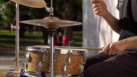 playing drums in a beautiful sunny day 01