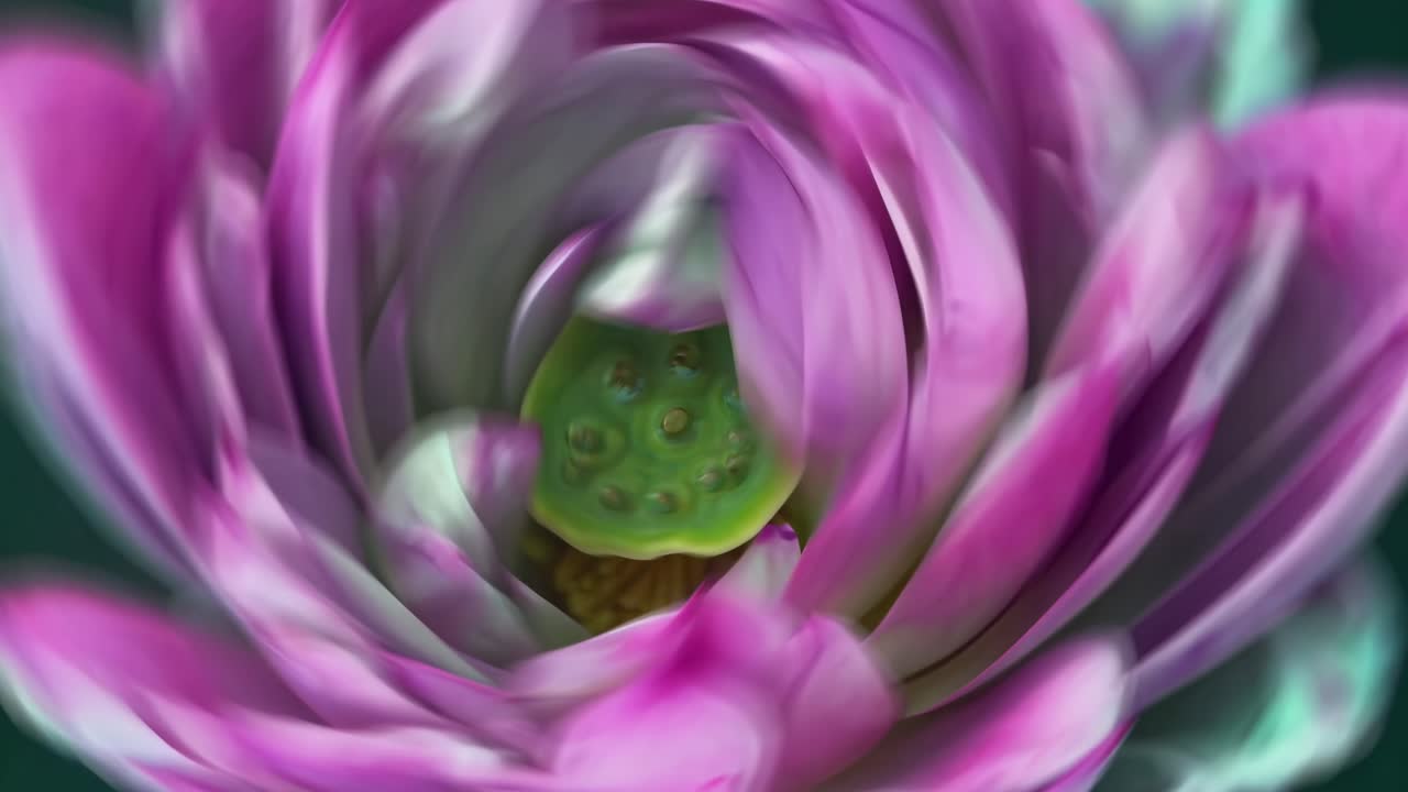 Abstract close-up of a pink flower with a blurred effect, captured from above