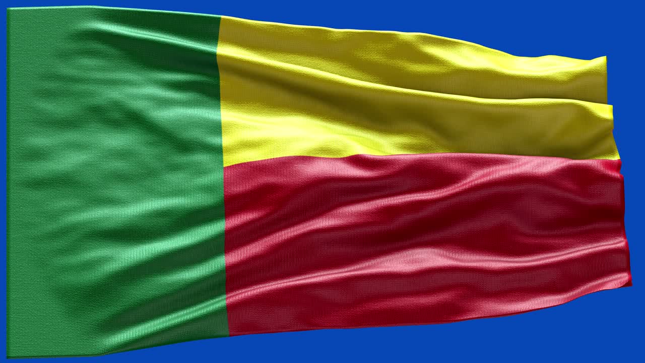 4k Highly Detailed Flag Of Benin - Benin Flag High Detail - National flag Benin wave Pattern loopable Elements
