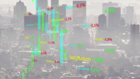 animation of cityscape over data processing