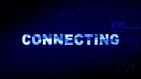 connecting text digital noise twitch glitch distortion effect error animation.
