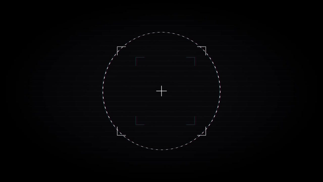 Digital HUD Target Reticle Overlay on Black Background