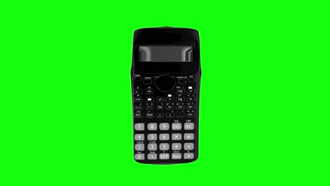 8 animaciones calculadora científica en 3d herramienta electrónica pantalla verde tecla de croma