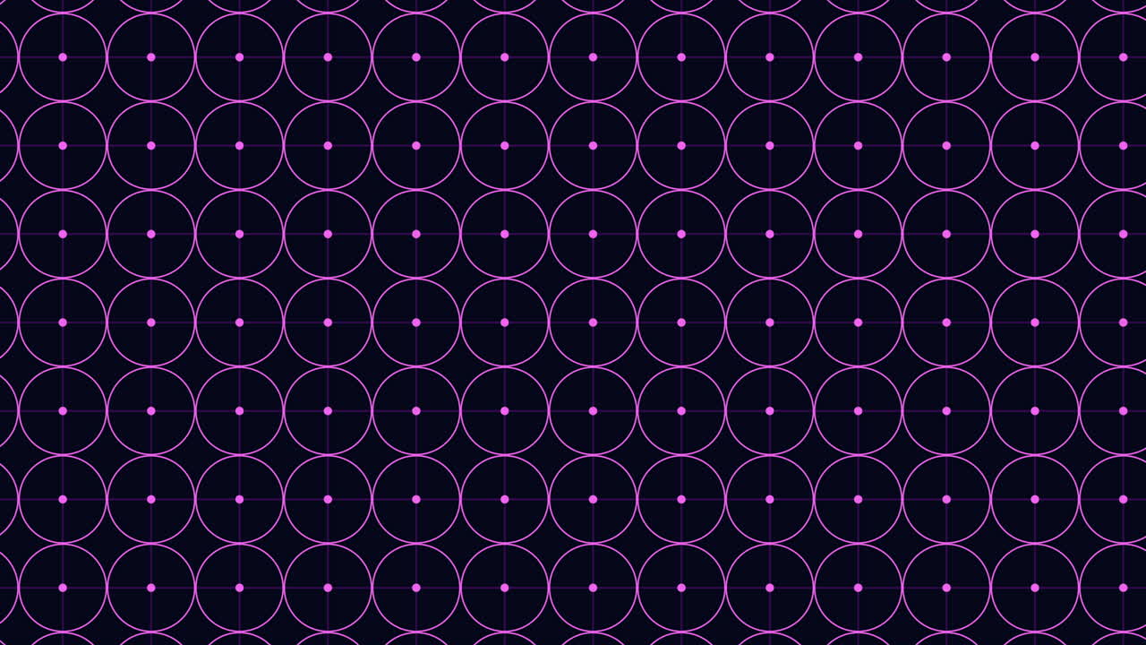 Seamless neon rainbow geometric rings pattern in rows