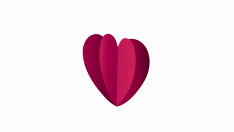 el día de san valentín, la animación de la mariposa del corazón rojo.