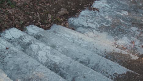 icy outdoor steps