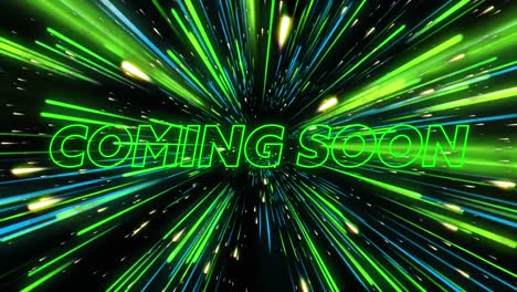 Animation-of-coming-soon-text-over-neon-light-trails-on-black-background