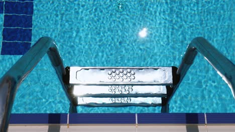 grab bars ladder in the swimming pool