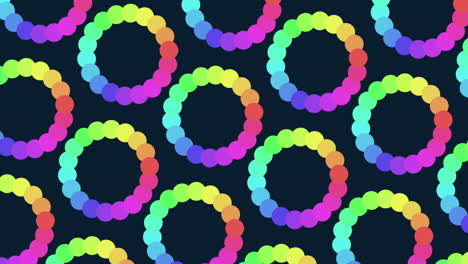 Symmetrical rainbow circle pattern on black background