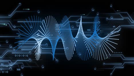 animation of medical data processing over dark background