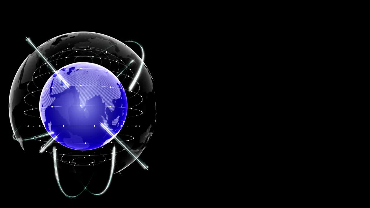 Terra, Animazione Concettuale di Rete di Connessione, Rendering, con Canale Alfa, Sfondo, Loop