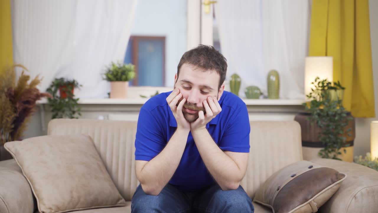 우울한 불행한 사람.