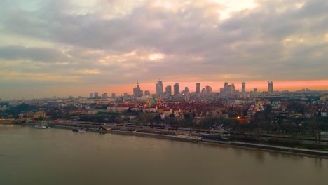 Night-Warsaw's-Old-Town-viewed-from-the-royal-castle-at-a-height