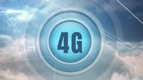 4g logo button surrounded by data connesctions