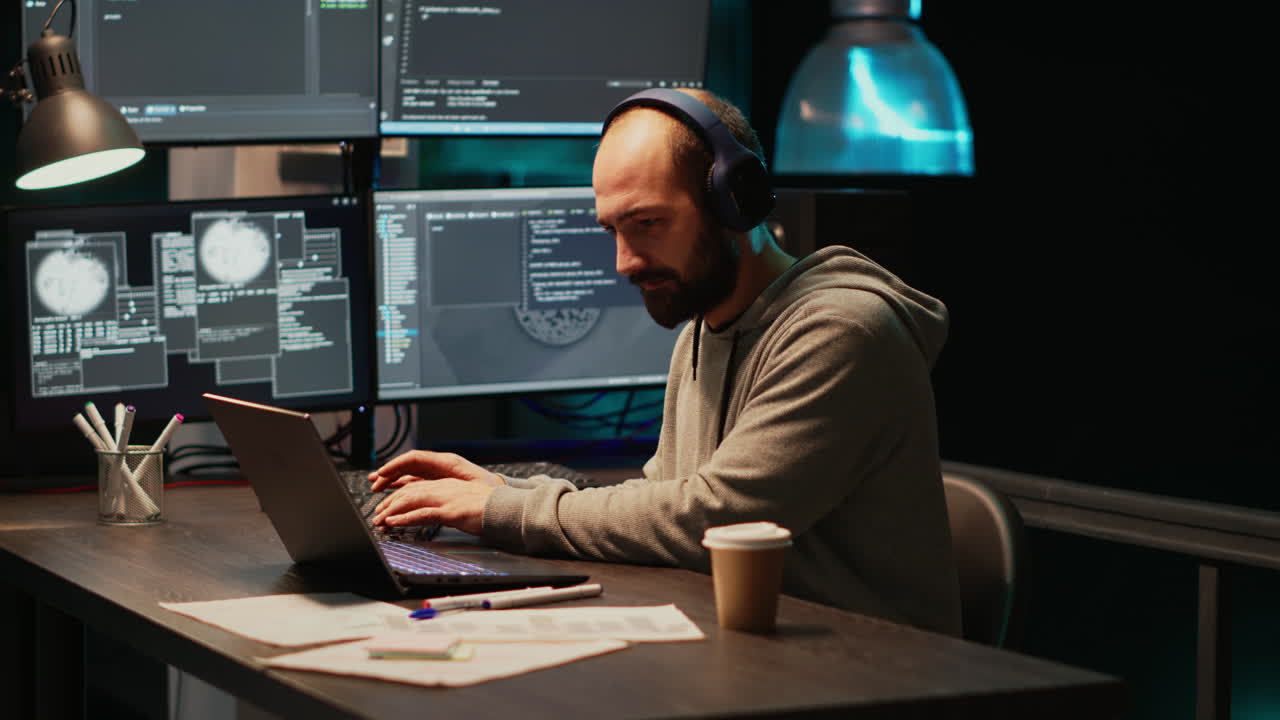 Excited Programmer Celebrating Success at Work