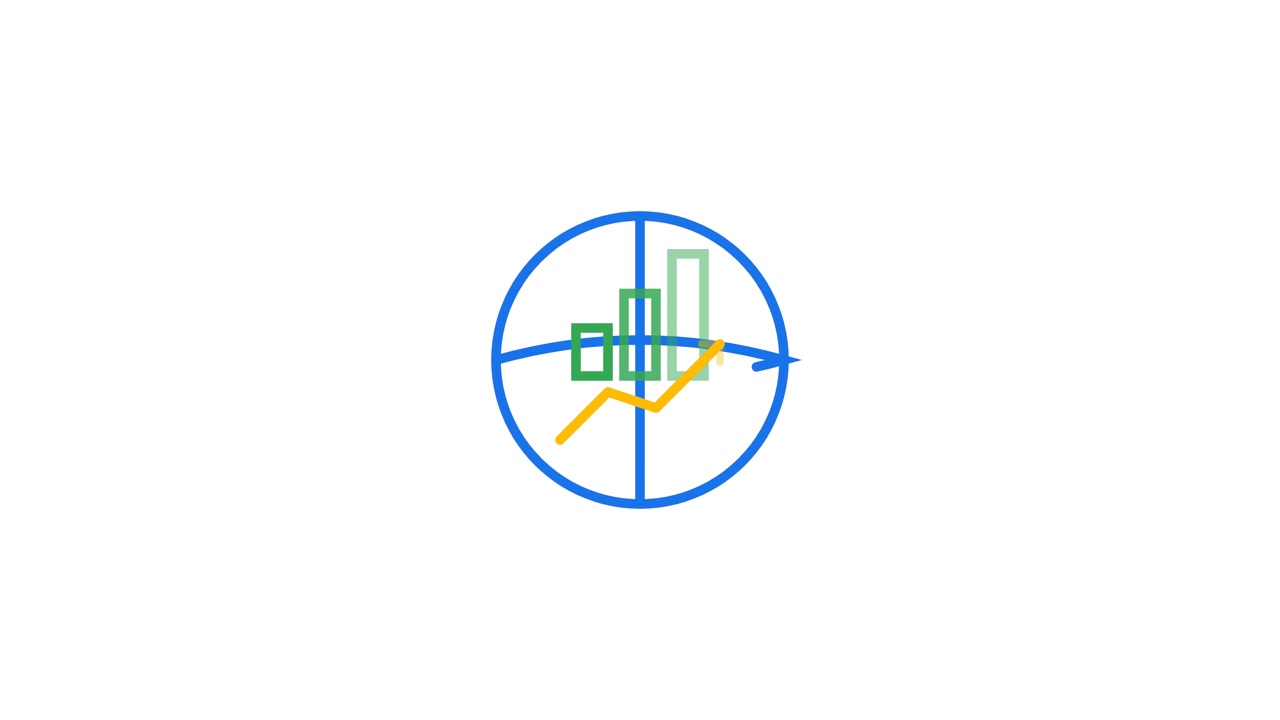 Animated Line Drawing of a Global Business Growth Chart