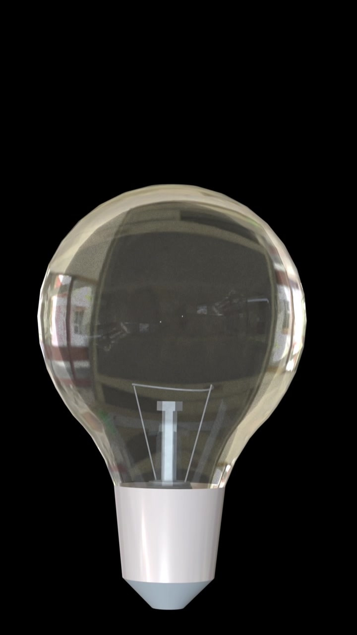 Animation of light bulb over black background