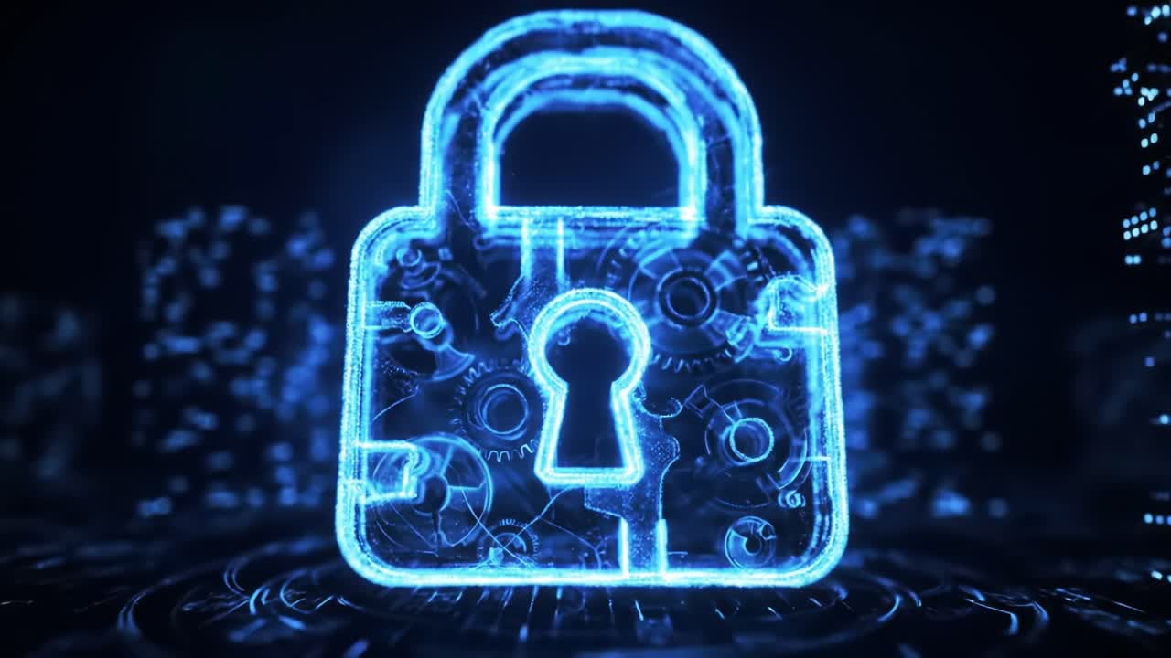 Abstract Digital Lock Icon