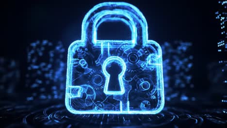 abstract digital lock icon