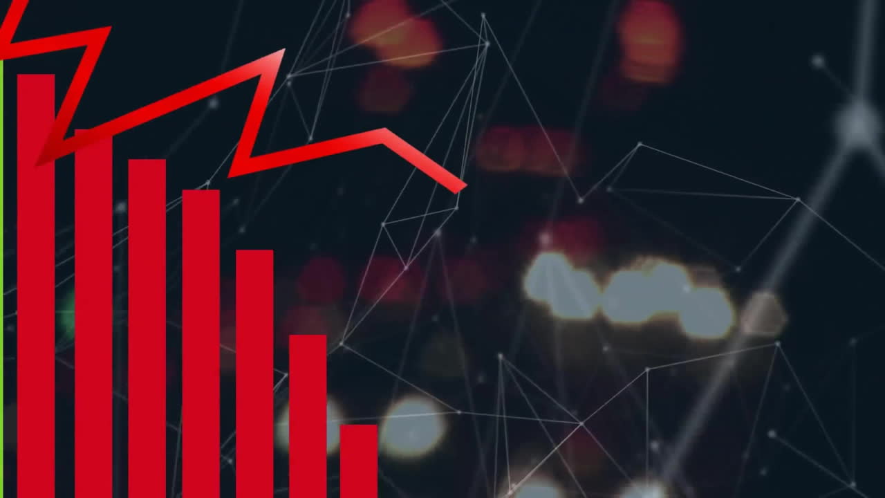 animación del procesamiento de datos digitales sobre las luces de la ciudad