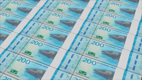 200-Dänische-Kronen-Banknoten,-Gedruckt-Von-Einer-Geldpresse