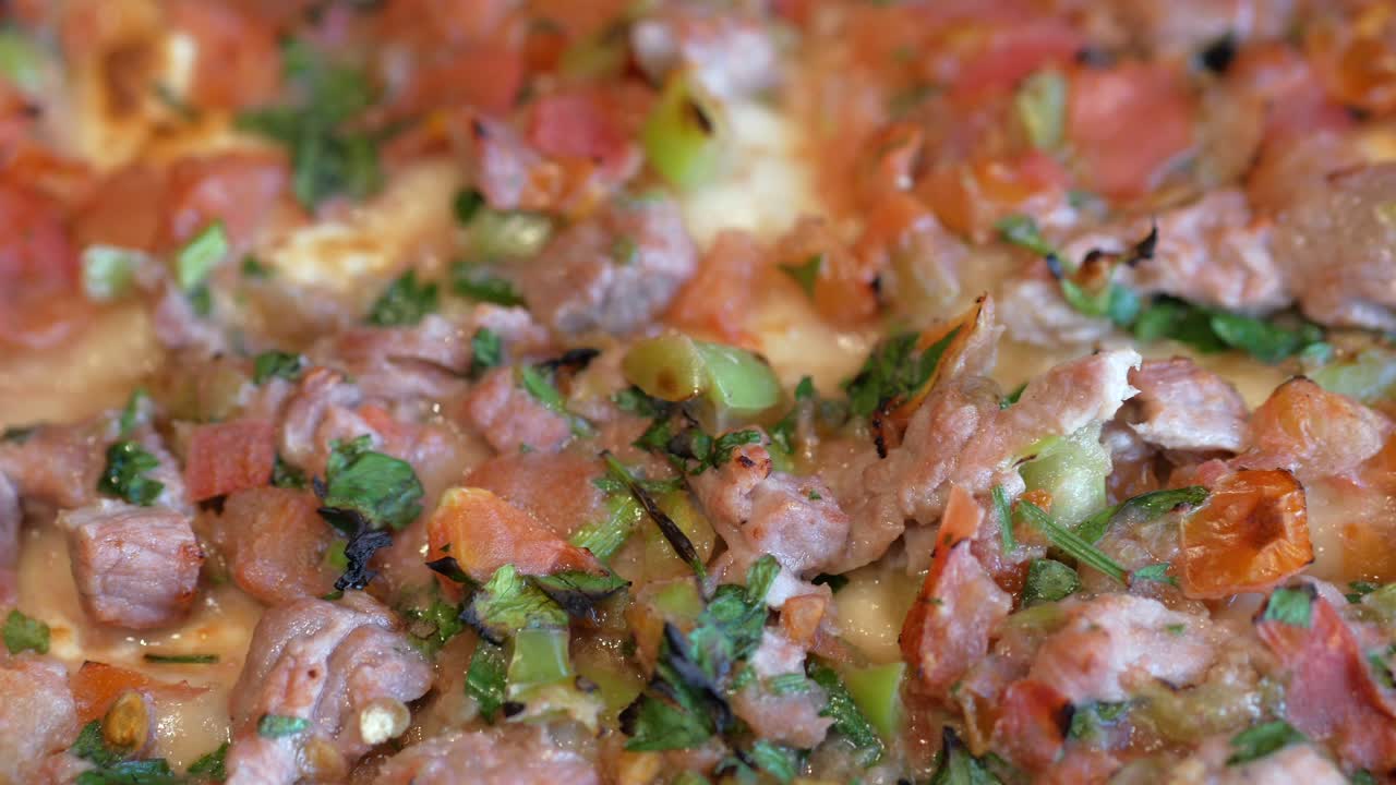 맛있는 터키 피데의 클로즈업