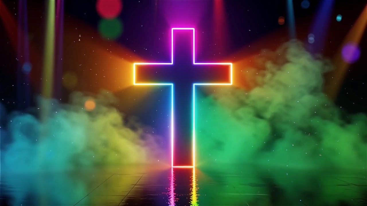 Christian Cross Heavenly Light Worship Background