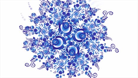 traditional russian floral pattern in blue and white