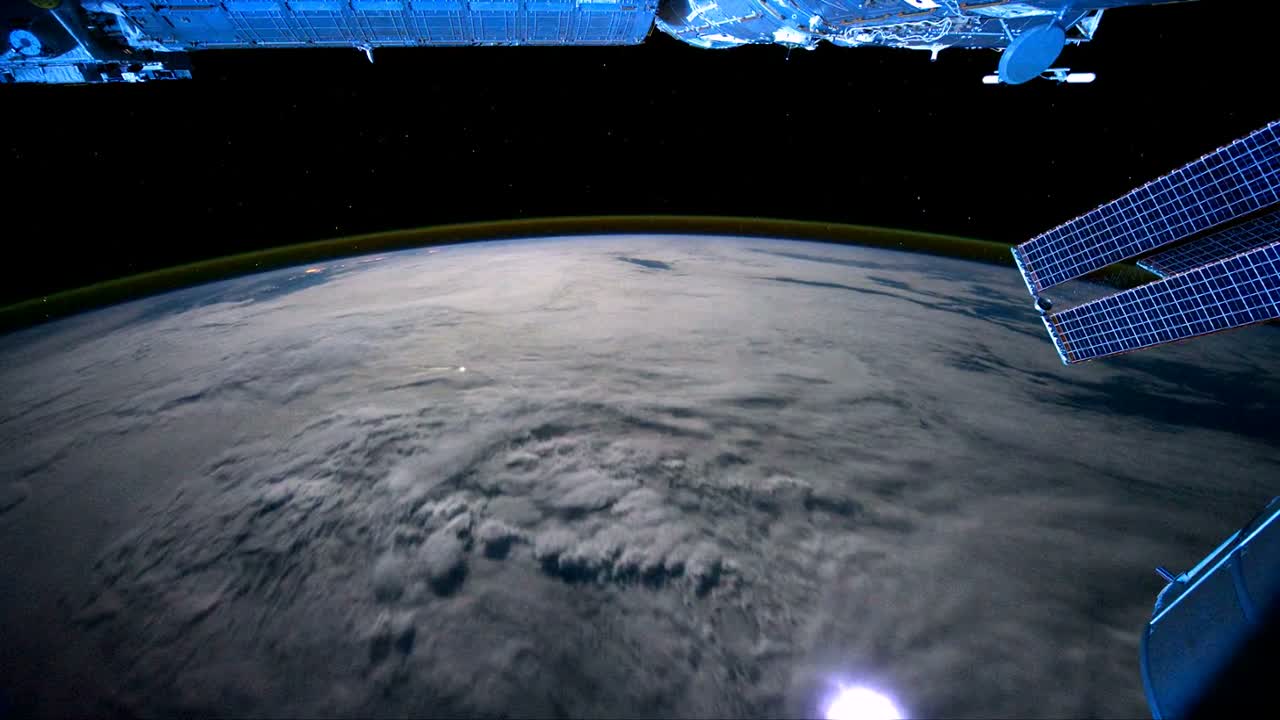Pov Shot Flying Over The Earth From Space