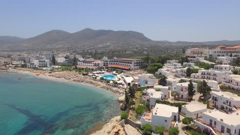 the touristic city hersonissos on crete. aerial shot