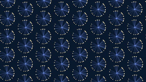 symmetrical blue and white pattern with circular dots