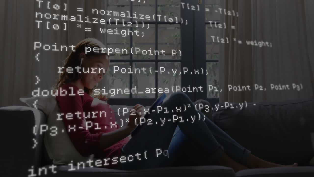 Animation of data processing over diverse business people in office