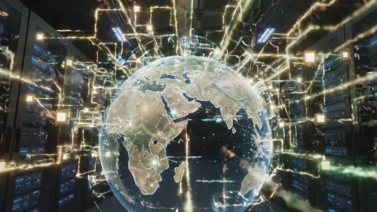Exploring the Digital Realm: A Journey Through Advanced Server Technology and Global Connections Represented by Data Streams and Virtual Representations