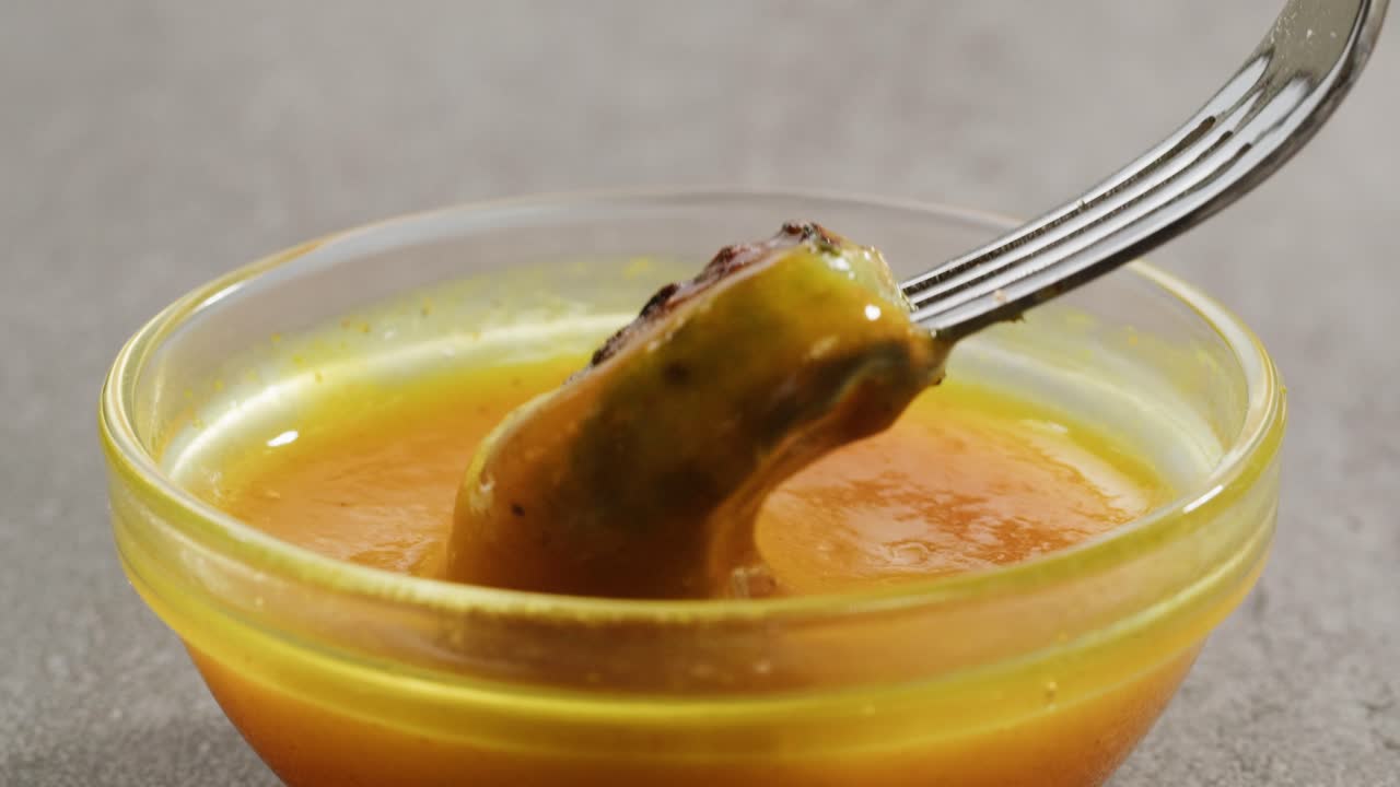 Grilled Vegetable in a Spicy Sauce with Fork
