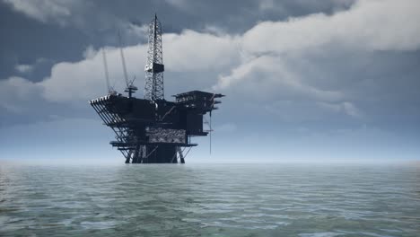 Gran-Plataforma-De-Perforación-De-Plataformas-Petroleras-En-Alta-Mar-Del-Océano-Pacífico