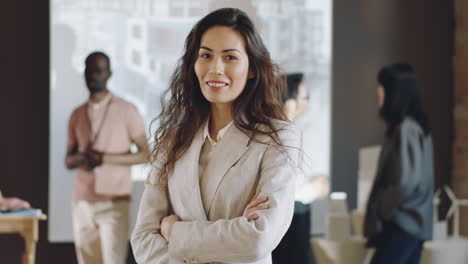 Portrait-of-Beautiful-Businesswoman-on-Conference