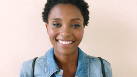 trendy young african woman smiling