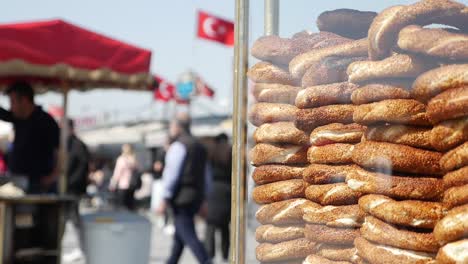 turkish street food: simit vendor in istanbul