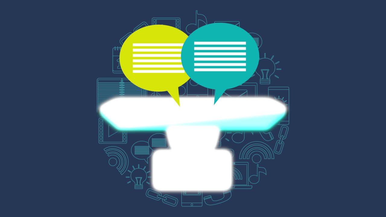 computadora con íconos de comunicación